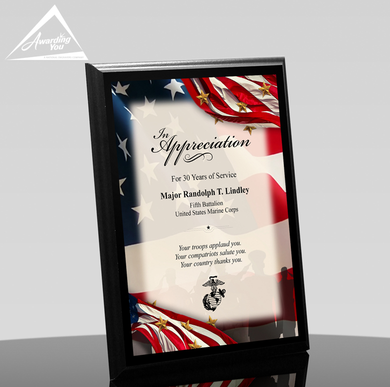 Star Shaped Awards - Full Color American Flag Plaque