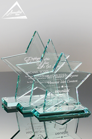Star Shaped Awards - Glass Jade Star Awards