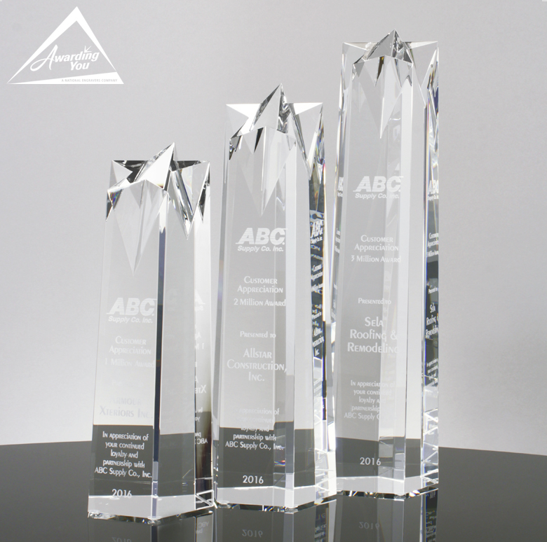 Star Shaped Awards - Soaring Crystal Star Tower Award